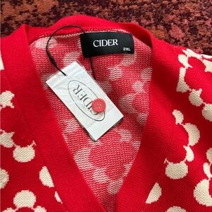 Cider Vivid Red and Cream Dot Knit